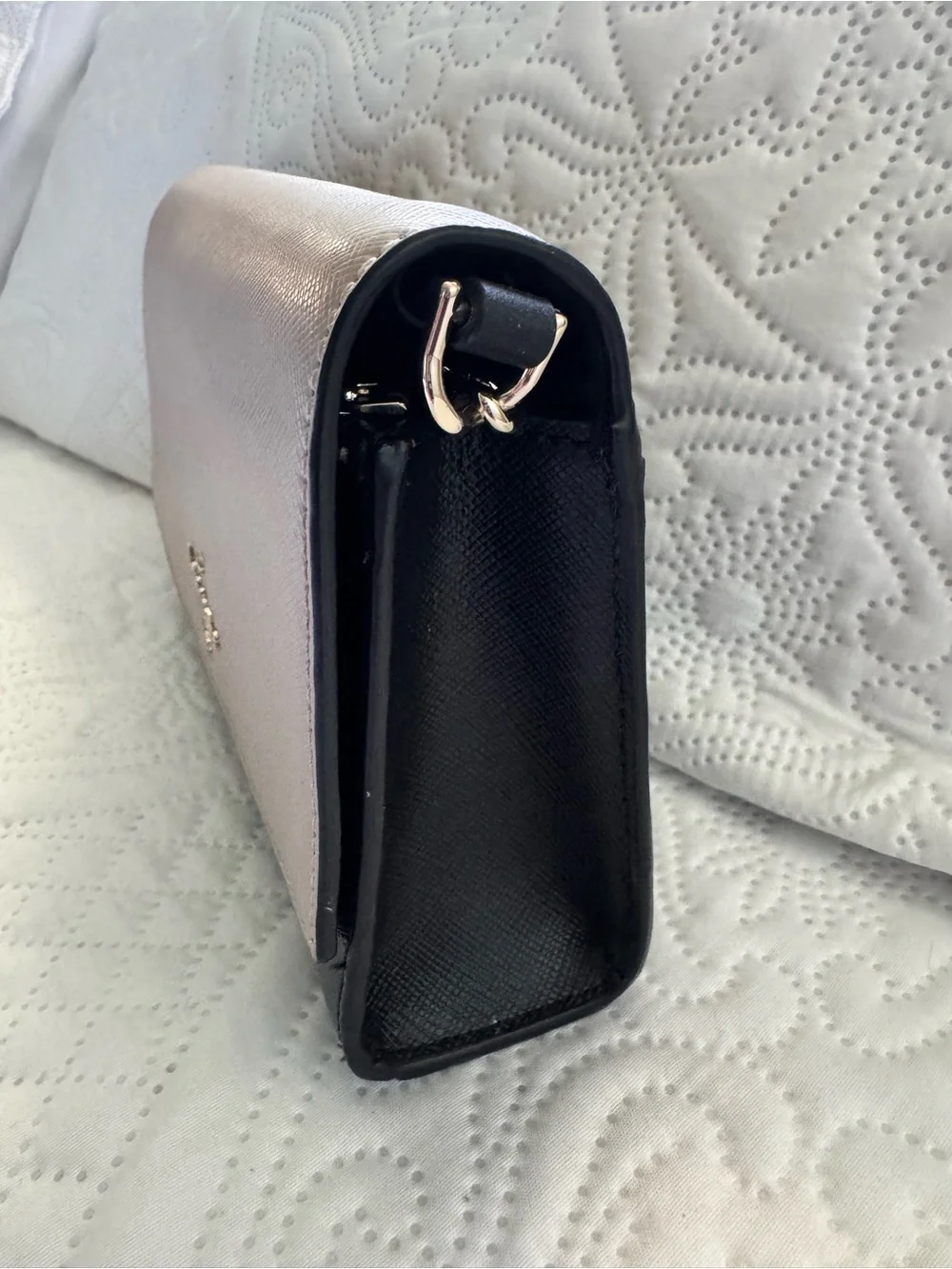 kate spade Two-Tone Leather Crossbody Bag - Beige & Black